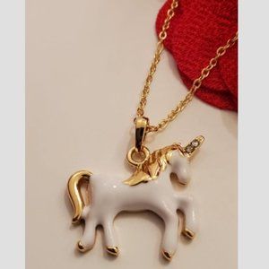 Pretty Girls Women Unicorn Necklace Ivory Jewelry